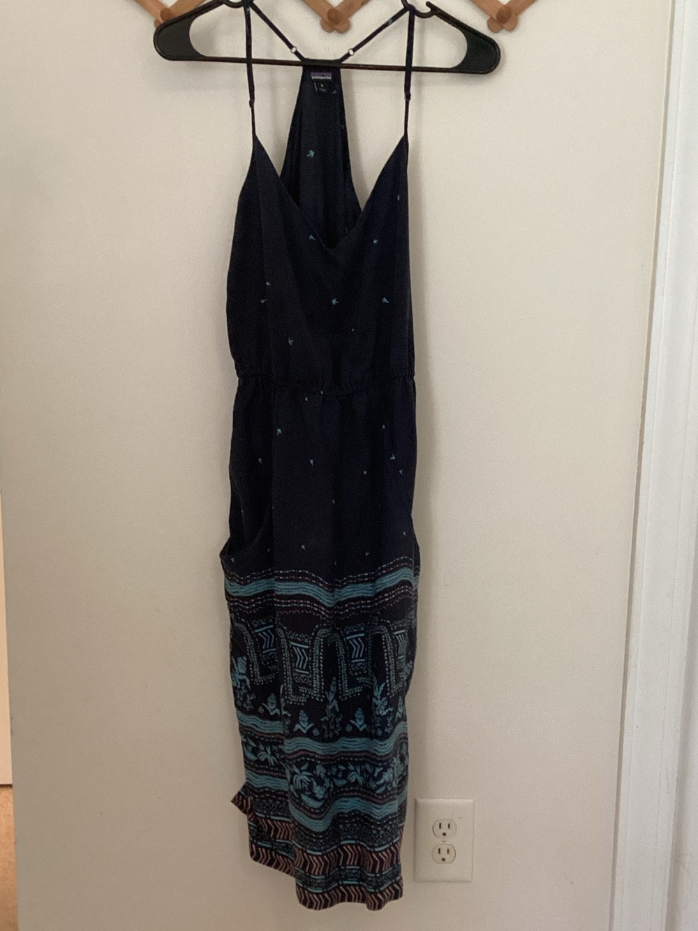 Patagonia Navy Blue & Teal Midi Dress